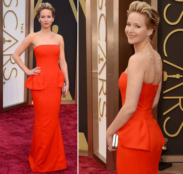 oscar 9 - jennifer-lawrence-oscar-2014-vestido-dior-vermelho